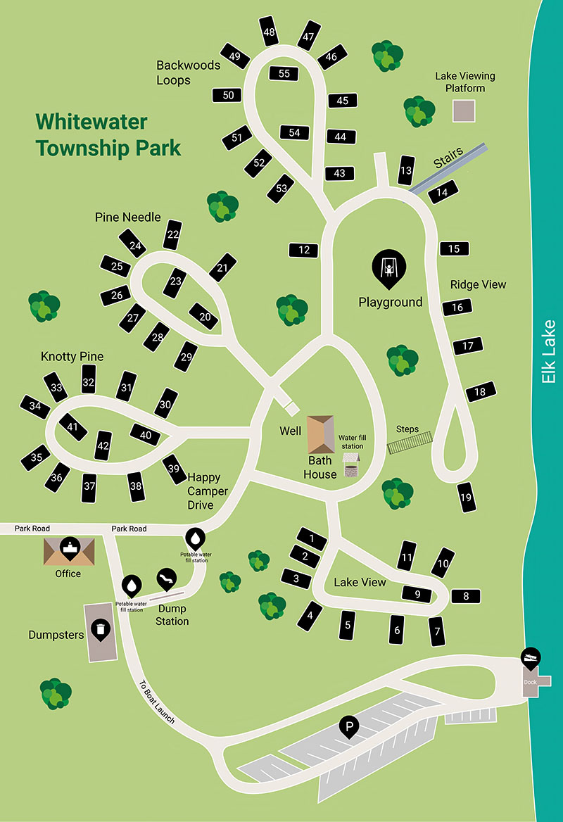 whitewater township park campground map